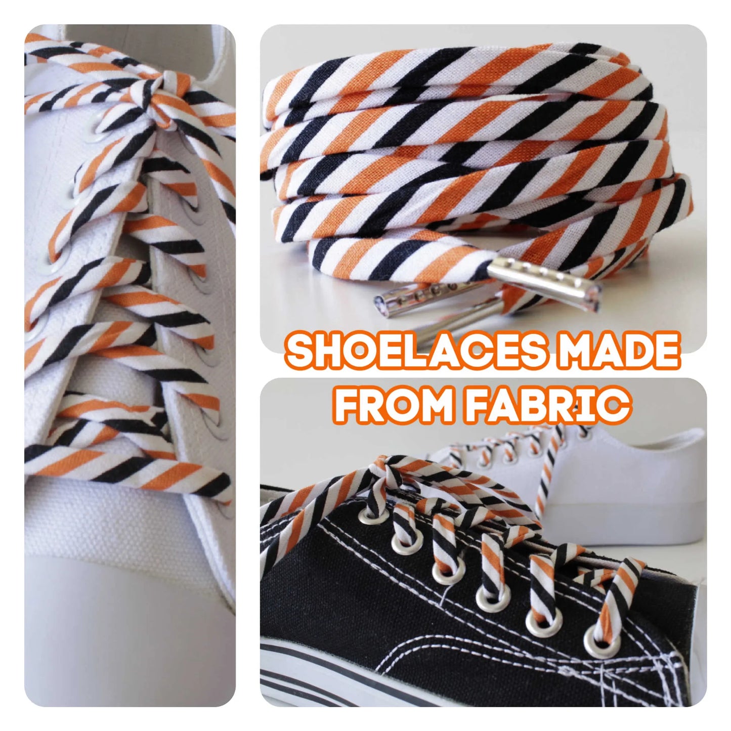 Halloween Striped Shoelaces