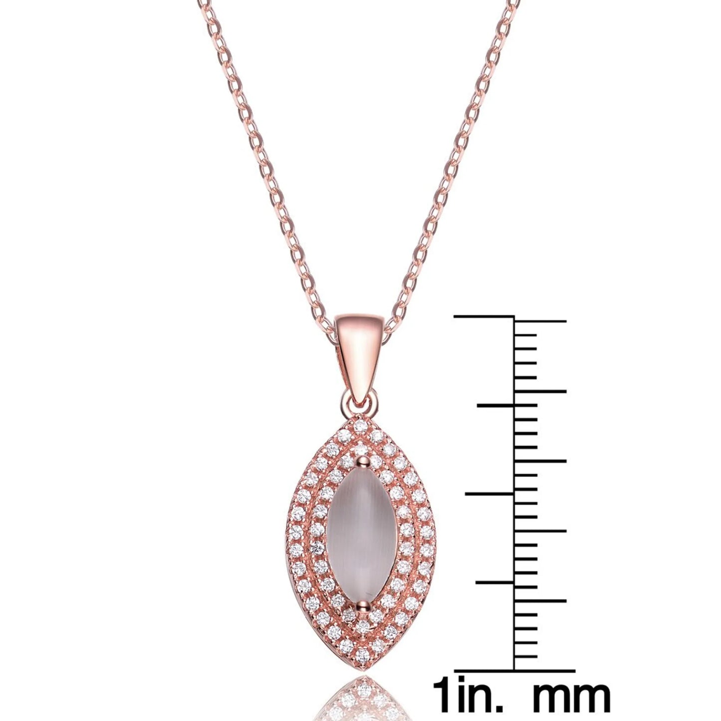 Collette Z Rose Goldplated Sterling Silver Cubic Zirconia Marquise Shape Necklace