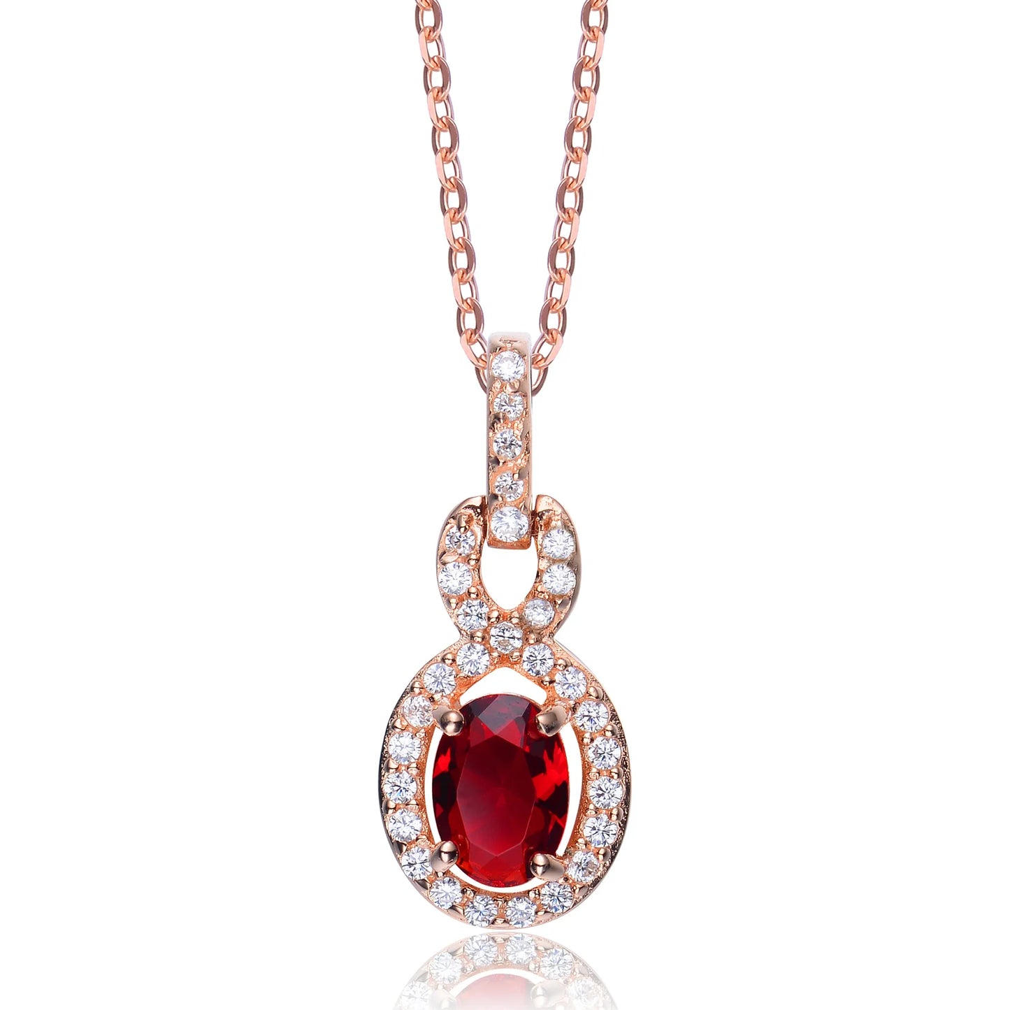 Collette Z Rose Goldplated Sterling Silver Cubic Zirconia Oval Necklace