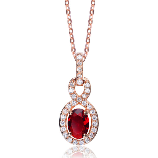 Collette Z Rose Goldplated Sterling Silver Cubic Zirconia Oval Necklace