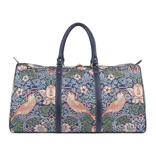 William Morris Strawberry Thief Blue Weekender Bag