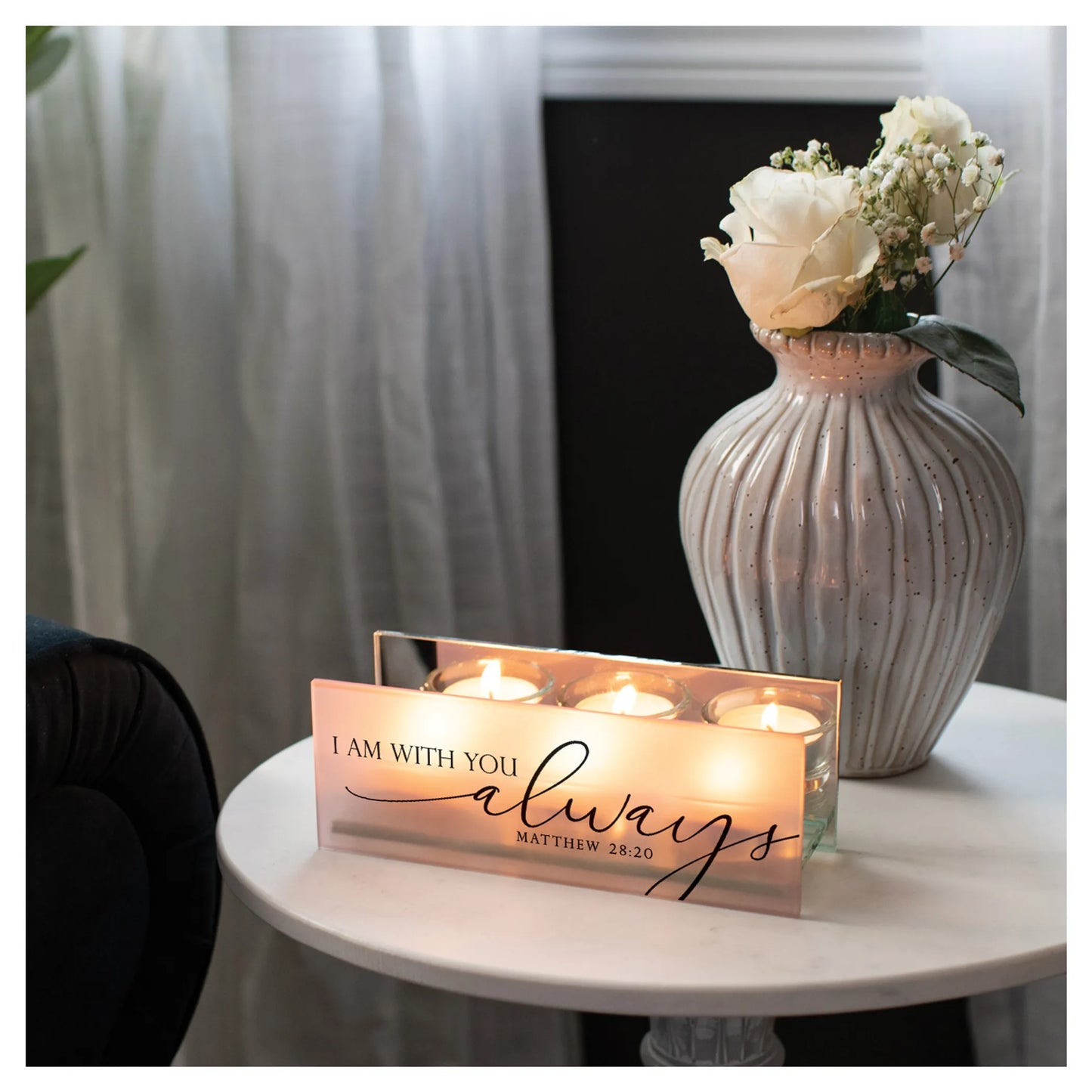 Tealight I Am With You Matt.28:20 Blush