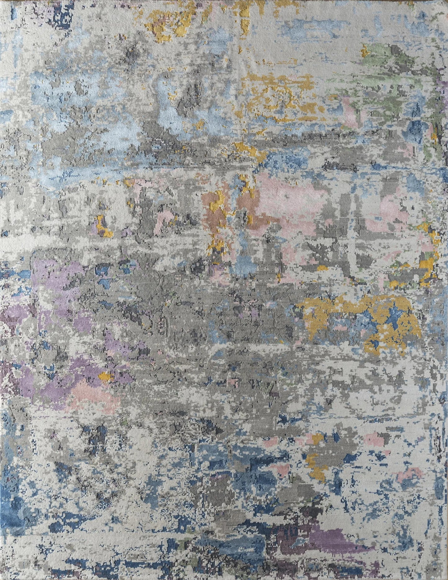 8' X 10' Blue Abstract Hand Knotted Area Rug