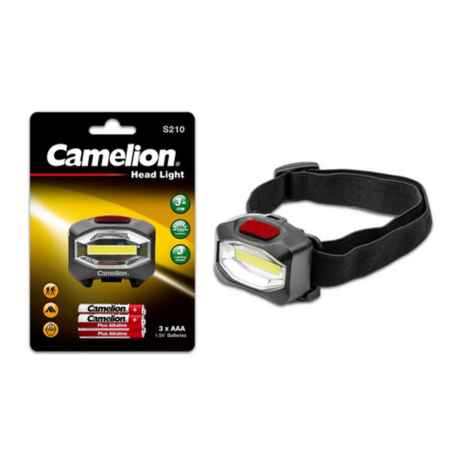 Camelion Battery Operated S210 Head Lamp Blister 1Pk