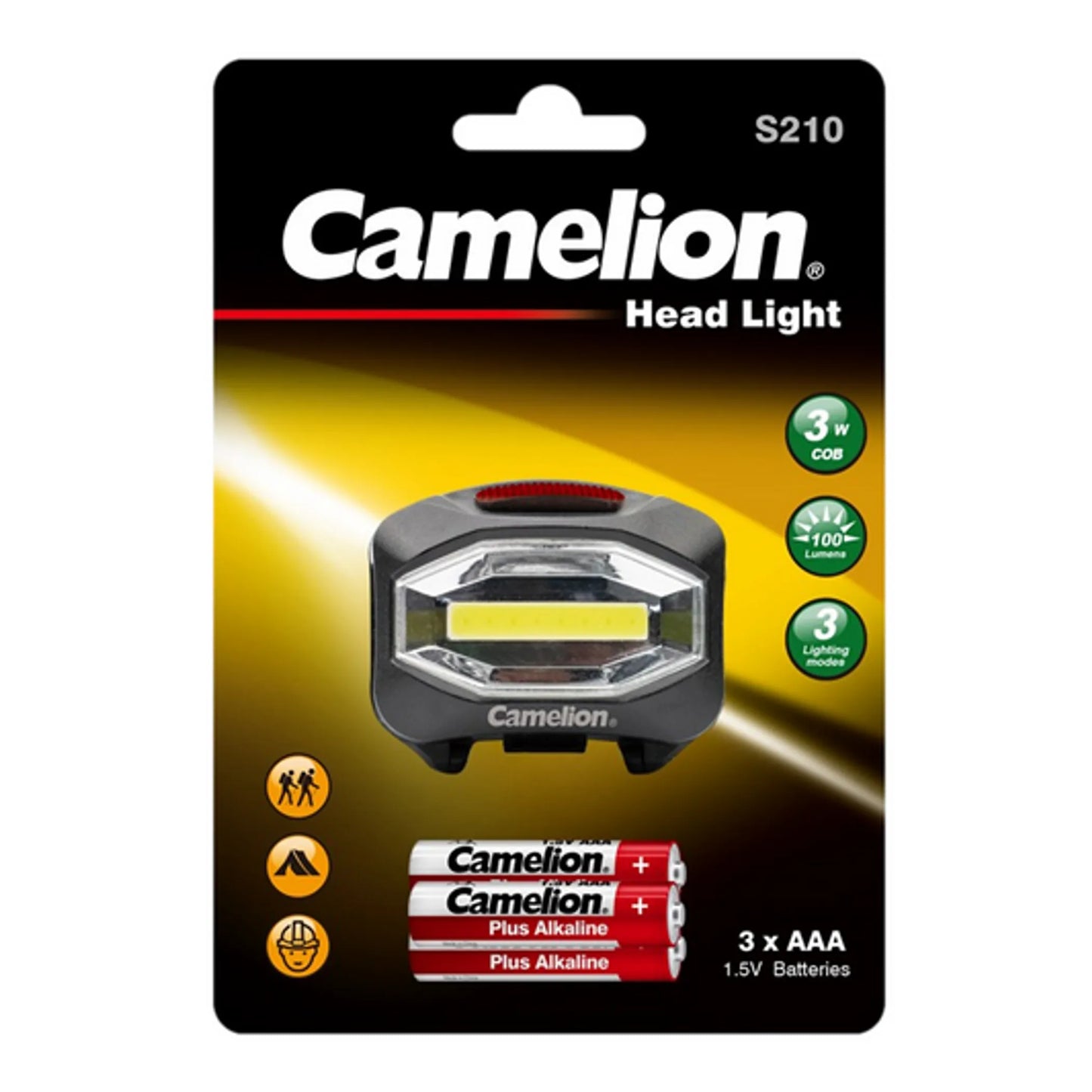 Camelion Battery Operated S210 Head Lamp Blister 1Pk