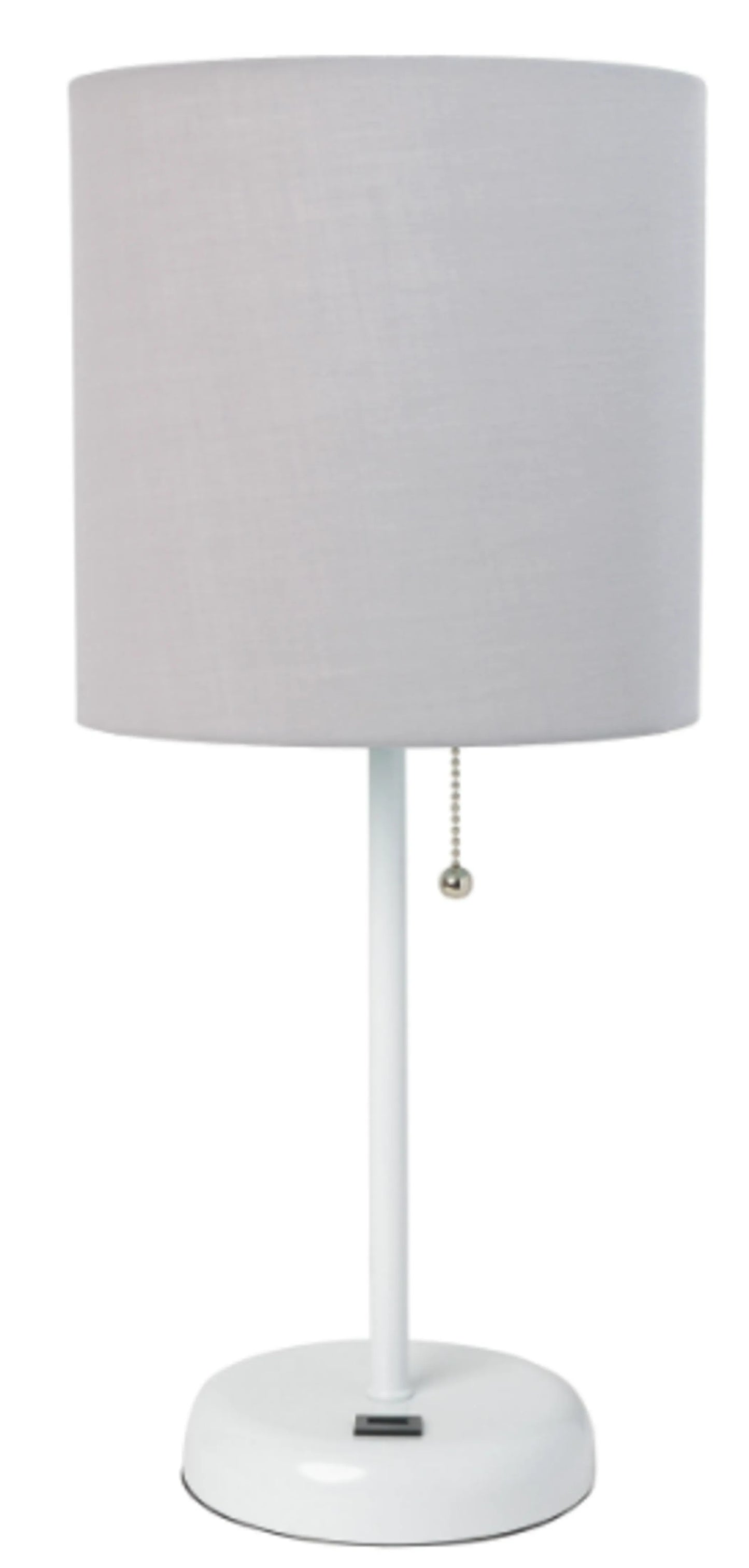 LimeLights Stick Lamp with USB charging port and Fabric Shade