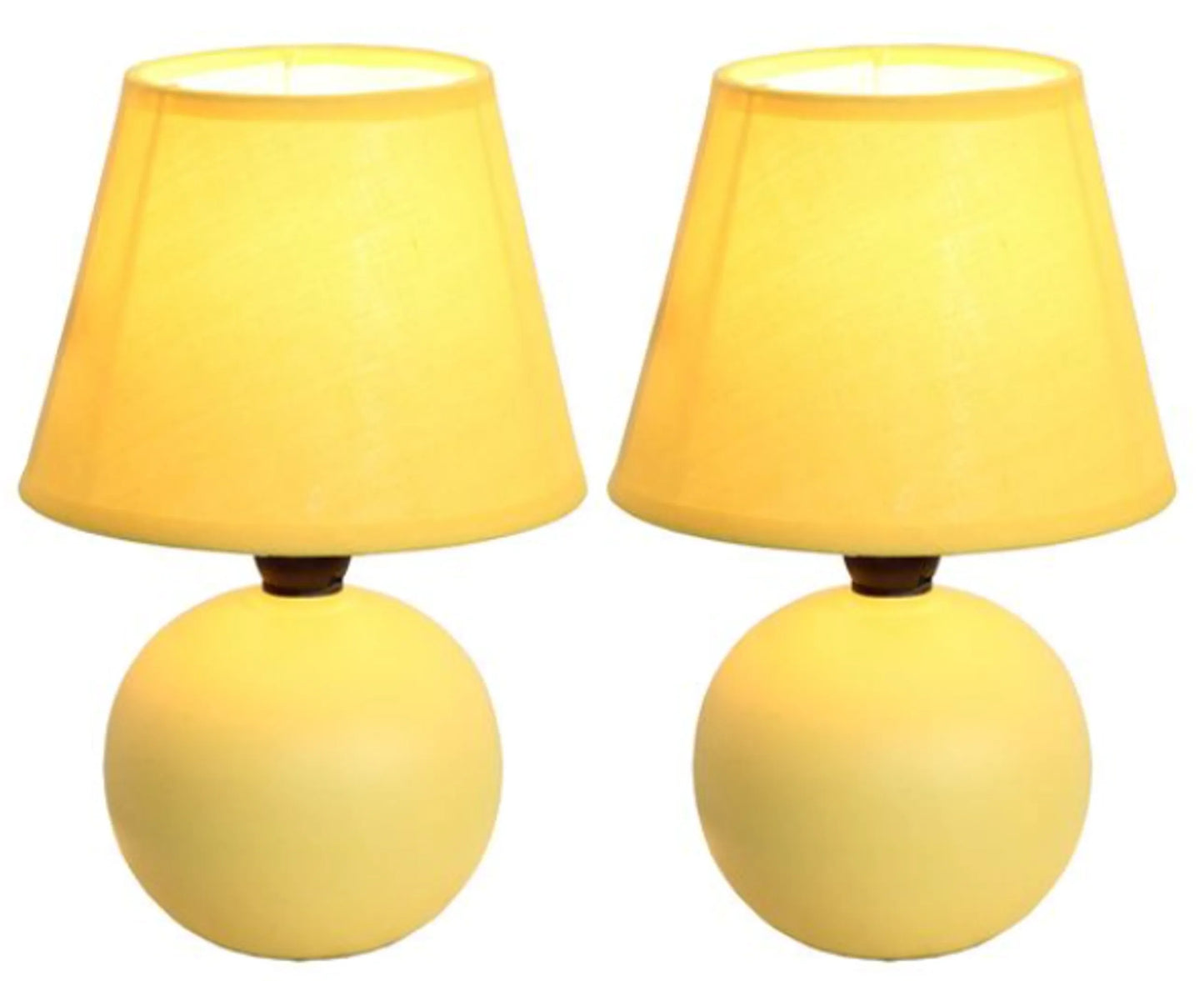 Simple Designs Mini Ceramic Globe Table Lamp 2 Pack Set
