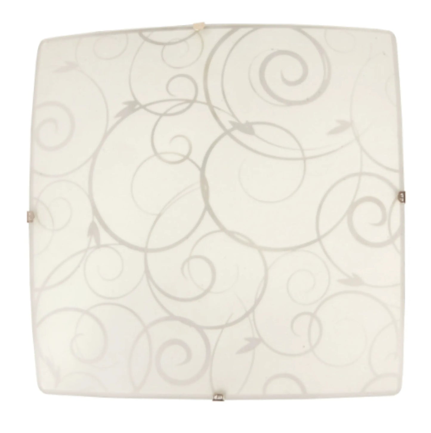 Simple Designs Square Flushmount Ceiling Light with Scroll Swirl Design