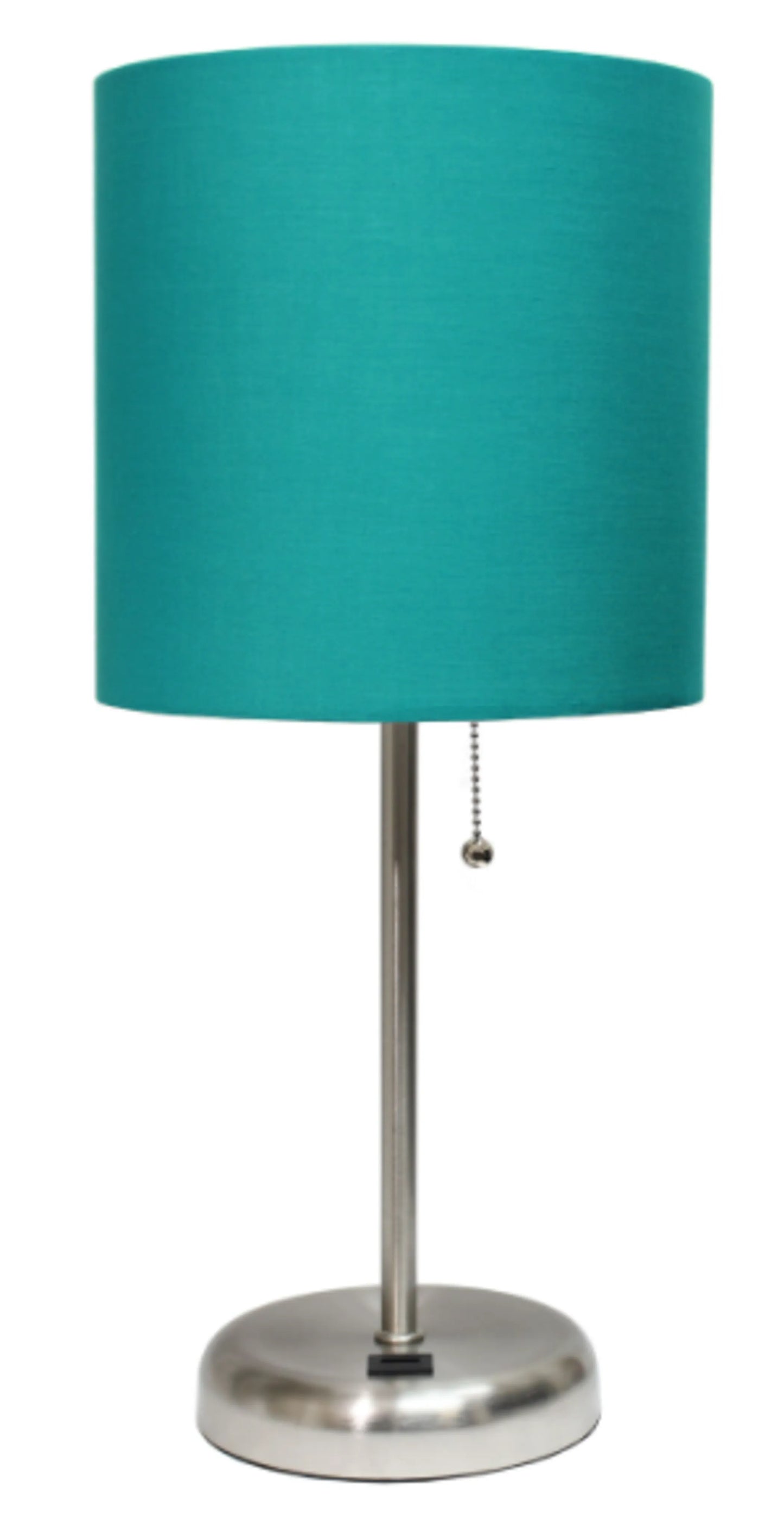 LimeLights Stick Lamp with USB charging port and Fabric Shade