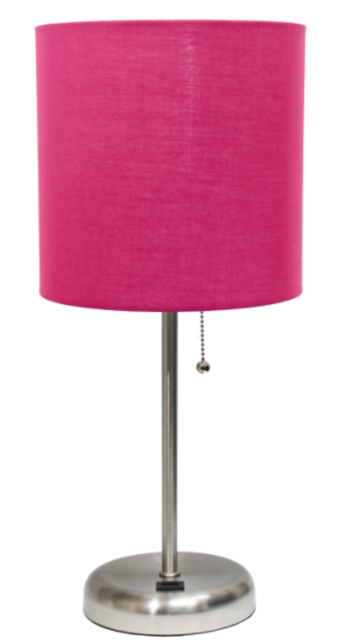 LimeLights Stick Lamp with USB charging port and Fabric Shade