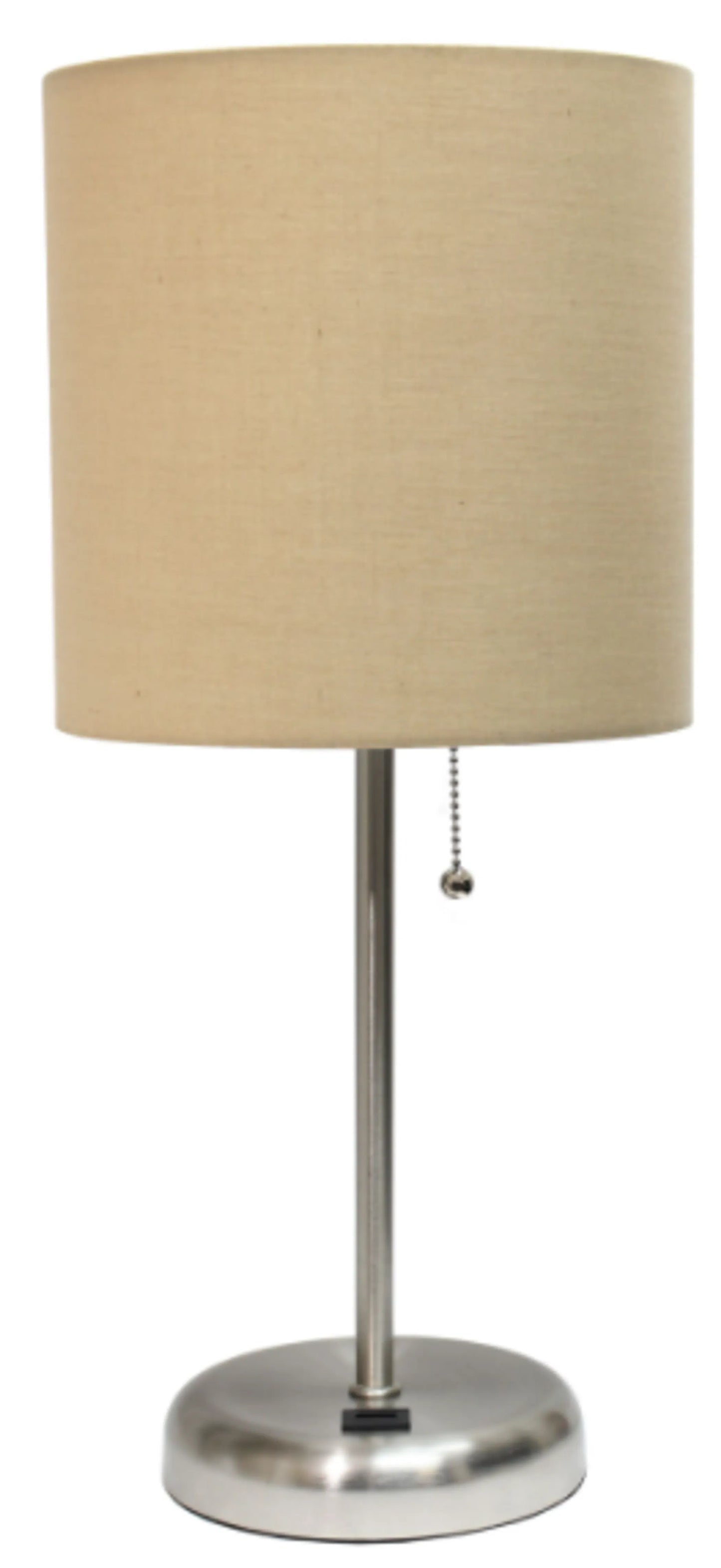 LimeLights Stick Lamp with USB charging port and Fabric Shade