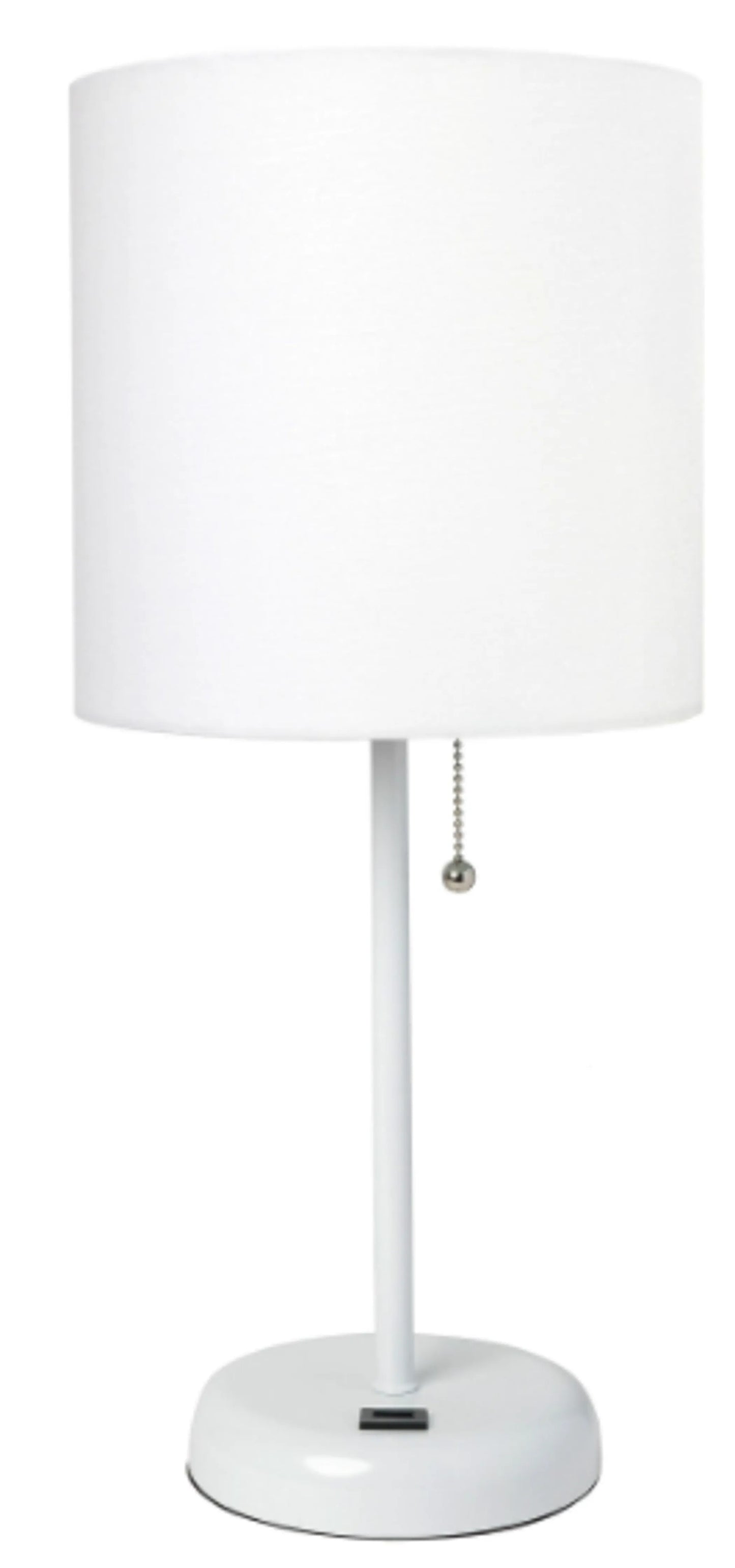 LimeLights Stick Lamp with USB charging port and Fabric Shade