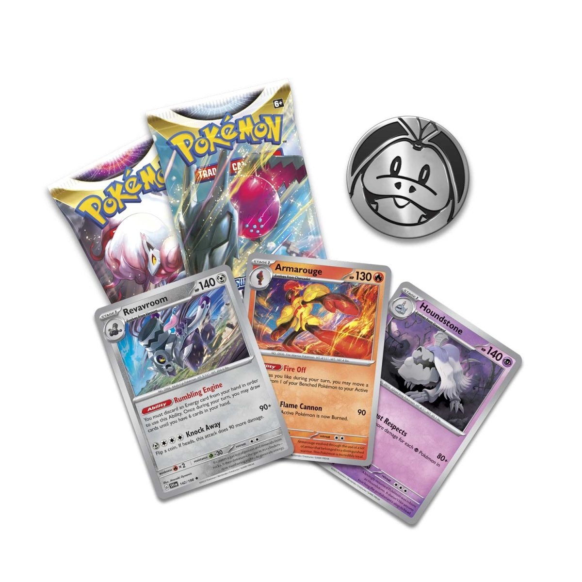 Pokémon TCG 3-Foil Card Booster Pack – Armarouge, Revavroom & Houndstone