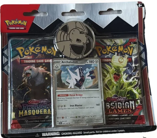 Pokémon TCG: Archaludon Card with 2 Booster Packs & Coin