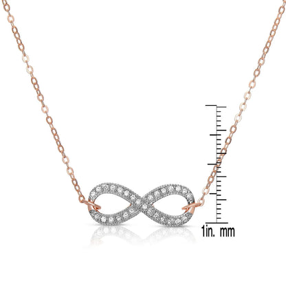 Collette Z Rose Goldplated Sterling Silver Cubic Zirconia Infinity Necklace