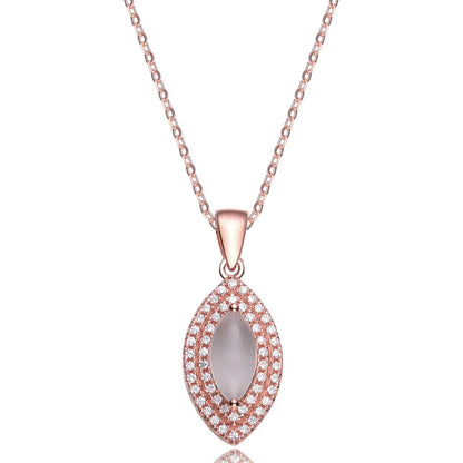 Collette Z Rose Goldplated Sterling Silver Cubic Zirconia Marquise Shape Necklace