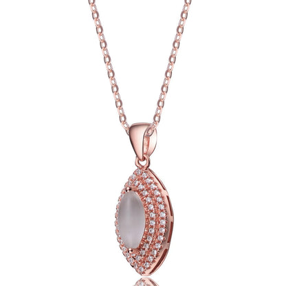 Collette Z Rose Goldplated Sterling Silver Cubic Zirconia Marquise Shape Necklace