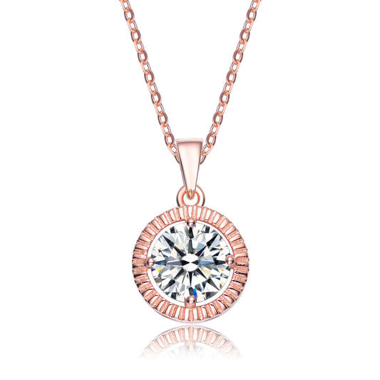 Collette Z Rose Goldplated Sterling Silver Cubic Zirconia Round Necklace