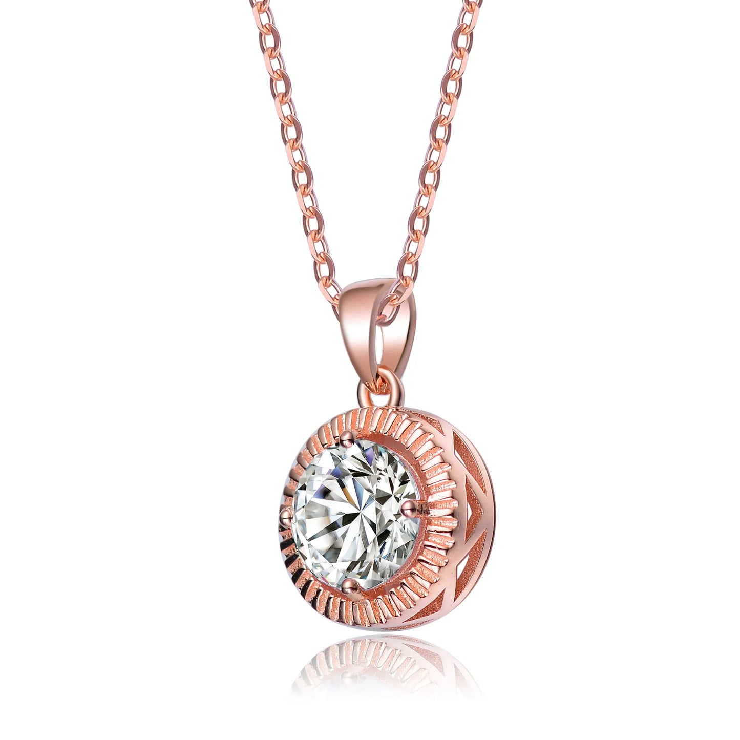 Collette Z Rose Goldplated Sterling Silver Cubic Zirconia Round Necklace