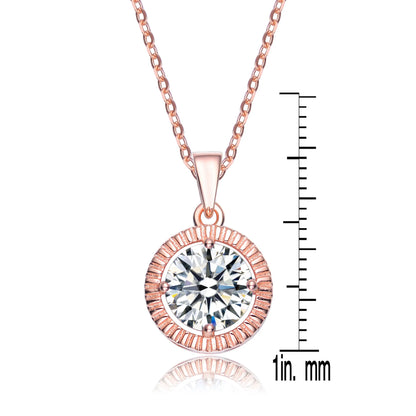 Collette Z Rose Goldplated Sterling Silver Cubic Zirconia Round Necklace