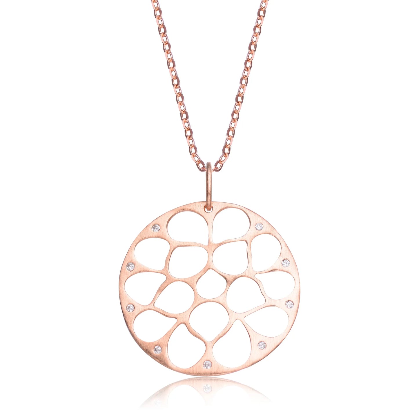 Collette Z Rose Goldplated Sterling Silver Cubic Zirconia Round Necklace