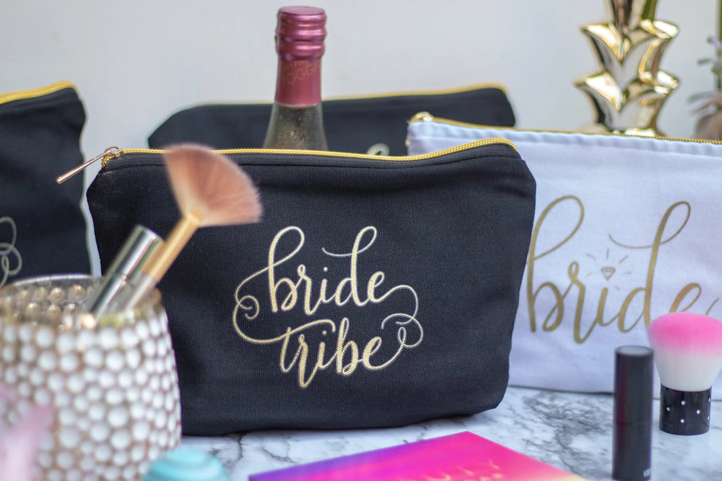 Bride/Bridesmaid Makeup Bag in Canvas