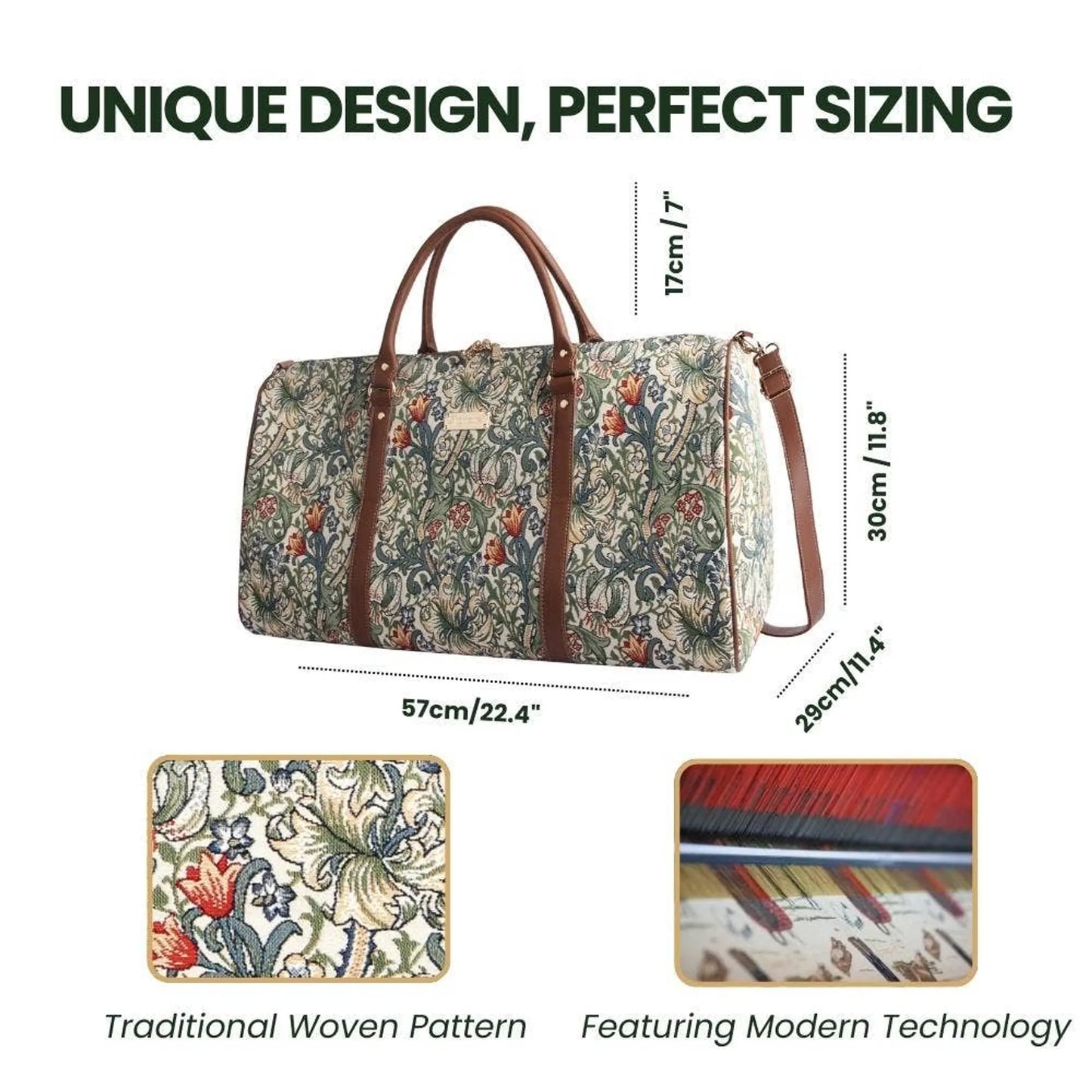 BHOLD-GLILY  William Morris Golden Lily Big Holdall/Duffel Bag