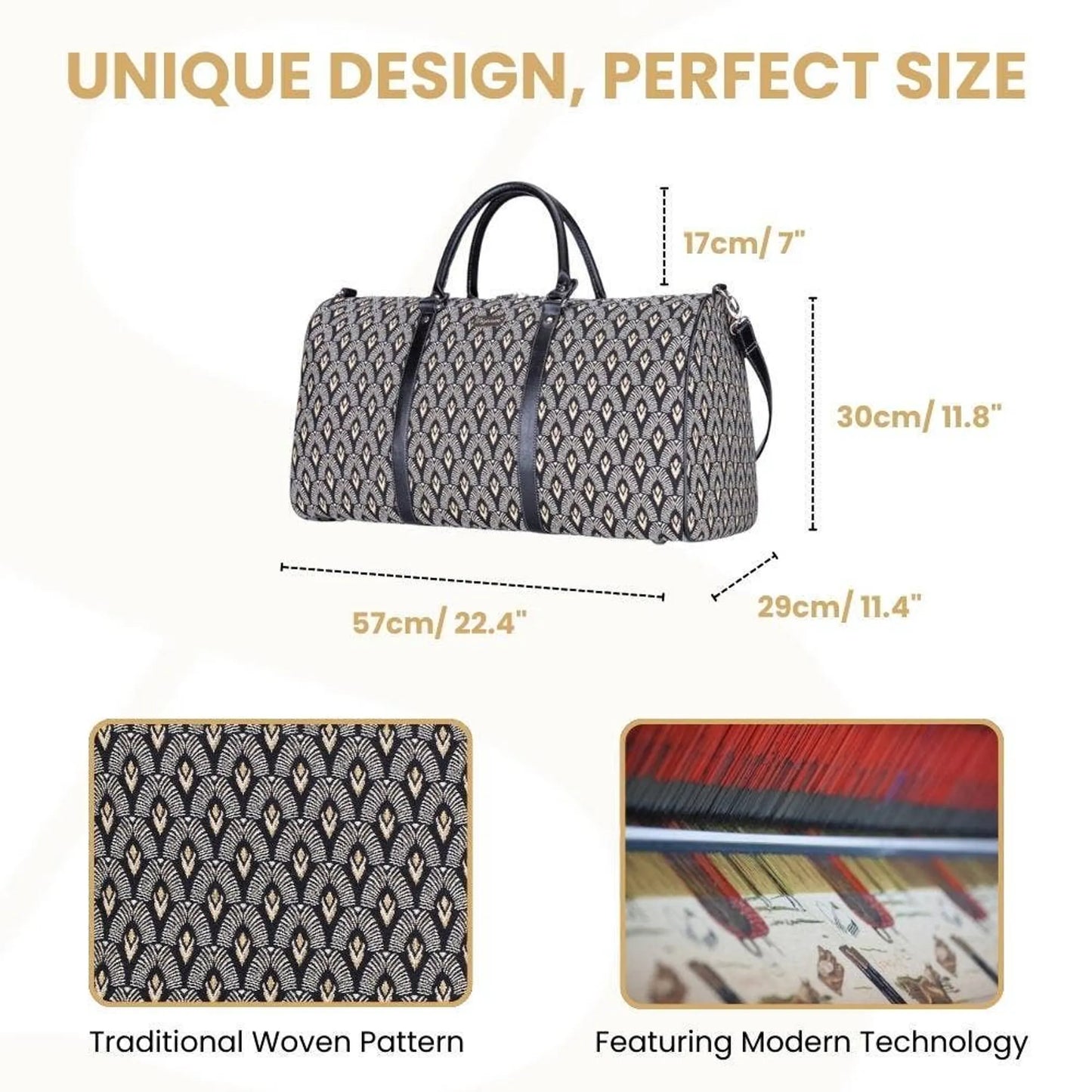 BHOLD-LUXOR  Black And White Luxor Big Holdall/Duffel Bag