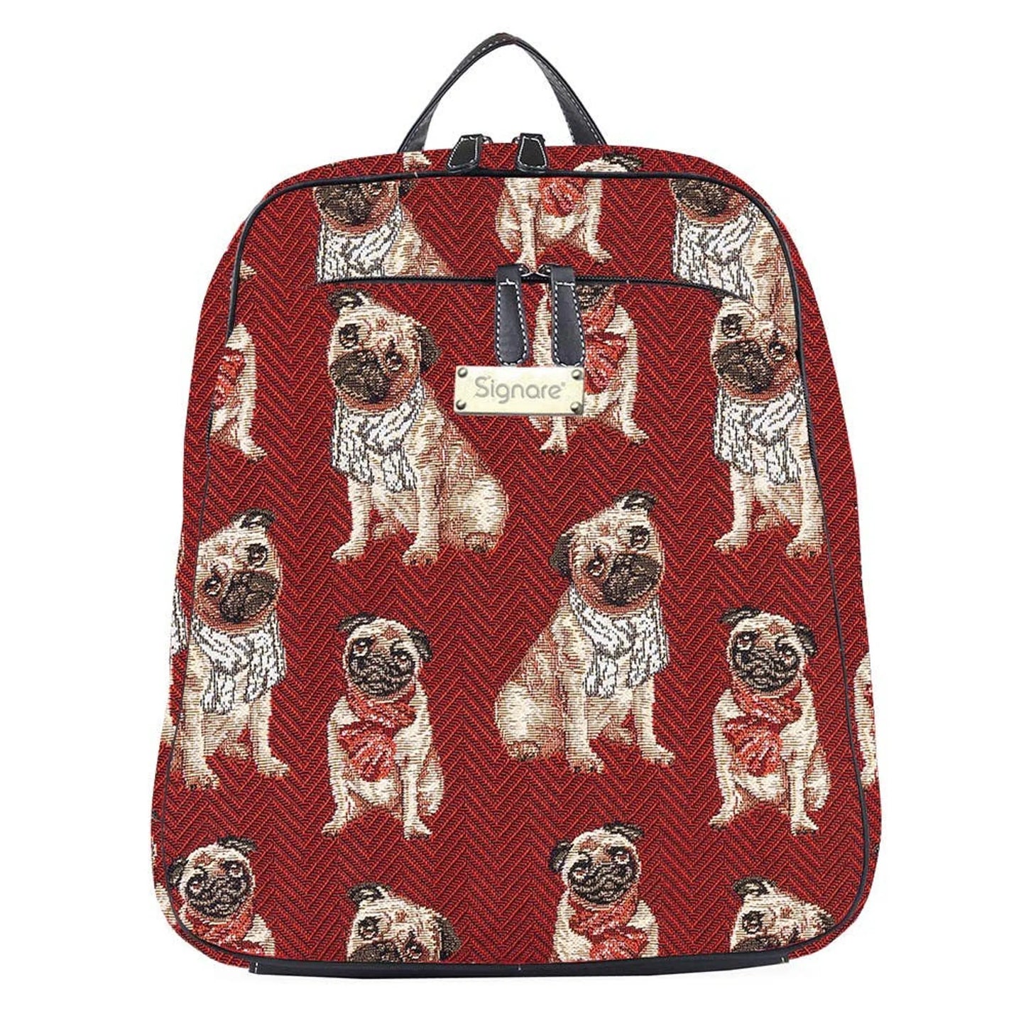 Women's Pug Design Polyester Backpack