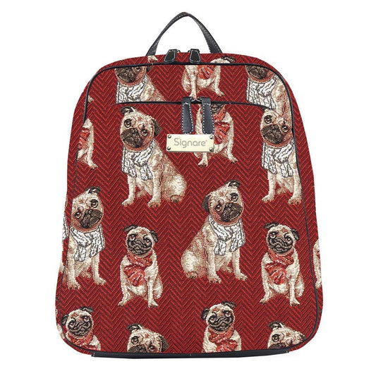 Women's Pug Design Polyester Backpack