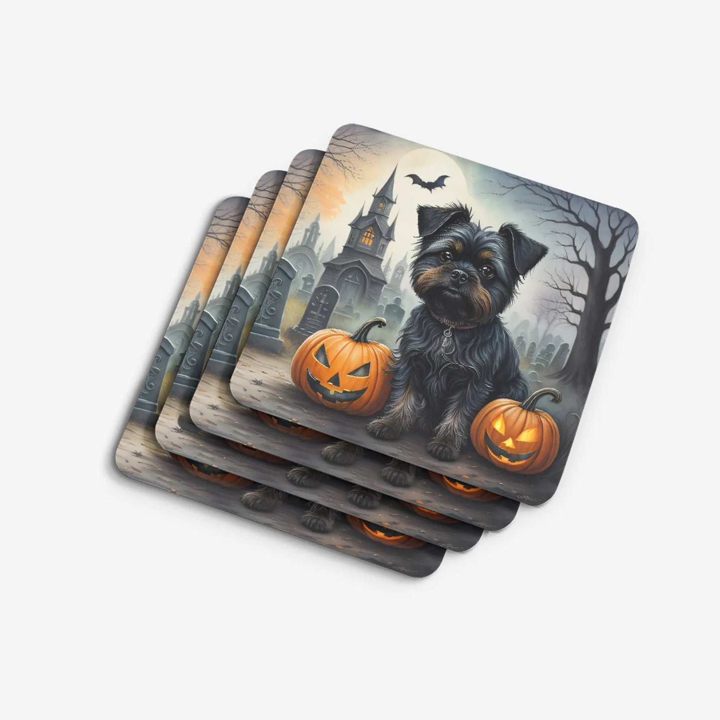 Spooky Halloween Foam Coasters - Size: 3.5 | Pack Of: 1 | Collection name: Spooky halloween