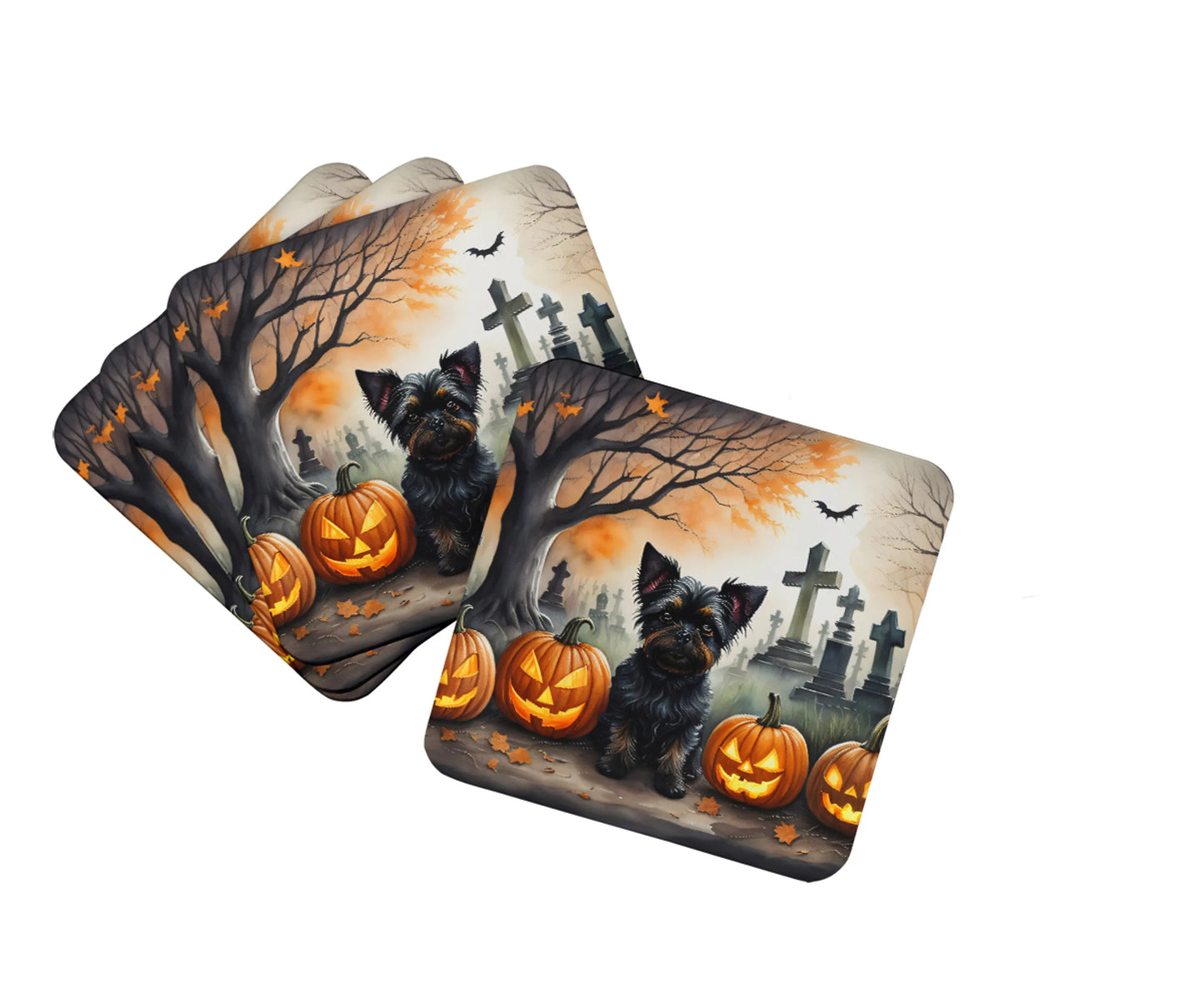 Spooky Halloween Foam Coasters - Size: 3.5 | Pack Of: 1 | Collection name: Spooky halloween