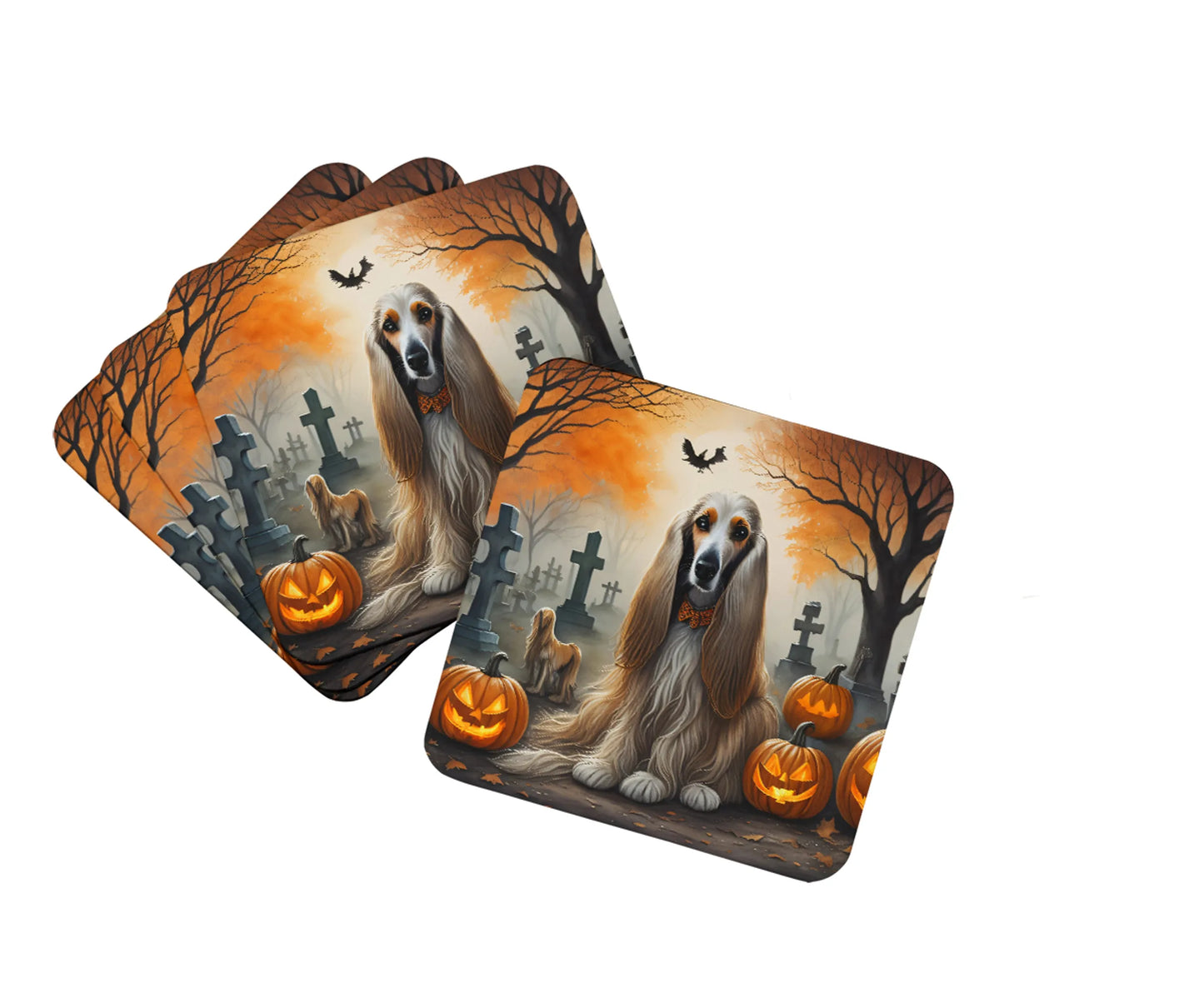 Spooky Halloween Foam Coasters - Size: 3.5 | Pack Of: 1 | Collection name: Spooky halloween