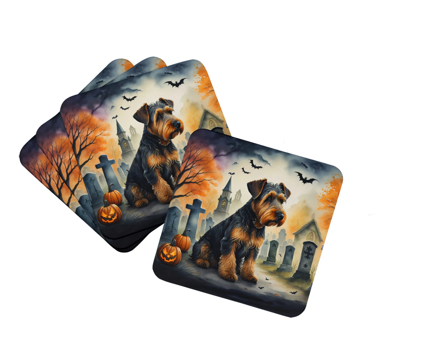 Spooky Halloween Foam Coasters - Size: 3.5 | Pack Of: 1 | Collection name: Spooky halloween