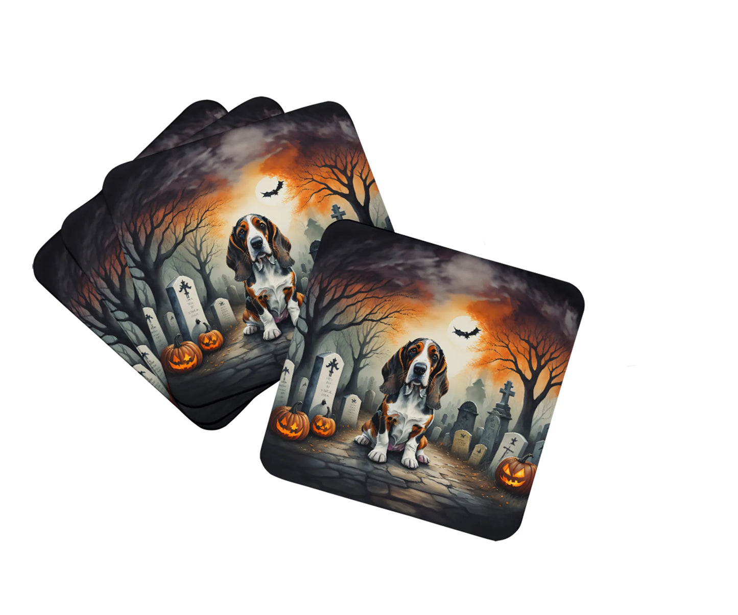 Spooky Halloween Foam Coasters - Size: 3.5 | Pack Of: 1 | Collection name: Spooky halloween