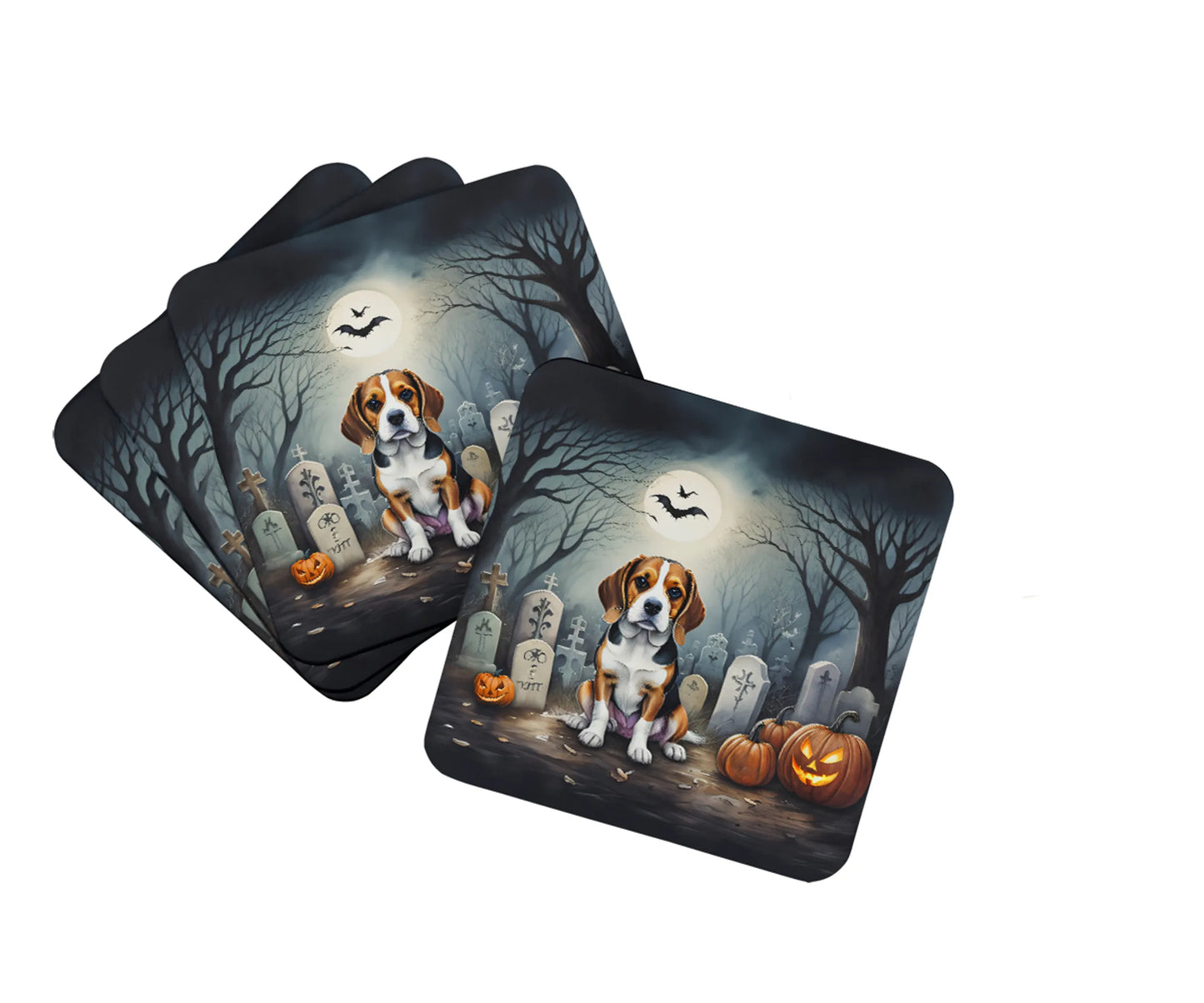 Spooky Halloween Foam Coasters - Size: 3.5 | Pack Of: 1 | Collection name: Spooky halloween