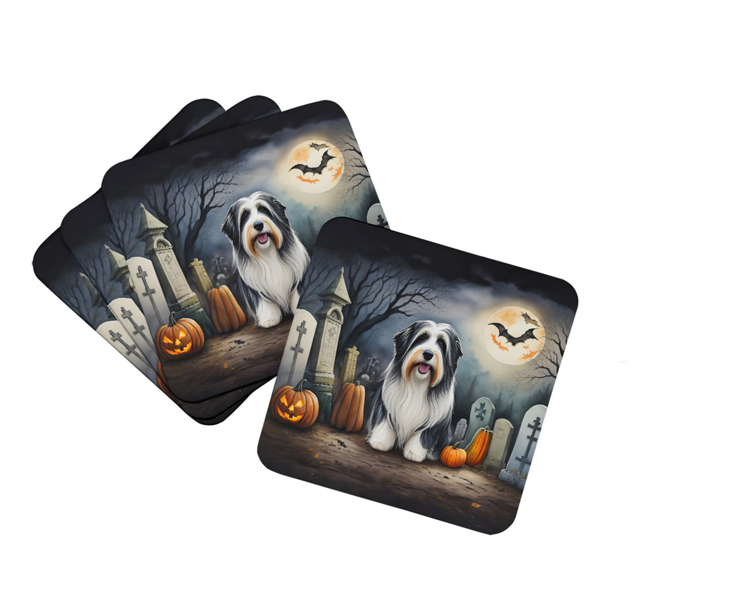 Spooky Halloween Foam Coasters - Size: 3.5 | Pack Of: 1 | Collection name: Spooky halloween