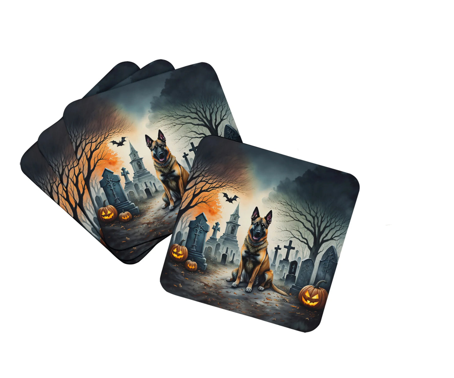 Spooky Halloween Foam Coasters - Size: 3.5 | Pack Of: 1 | Collection name: Spooky halloween