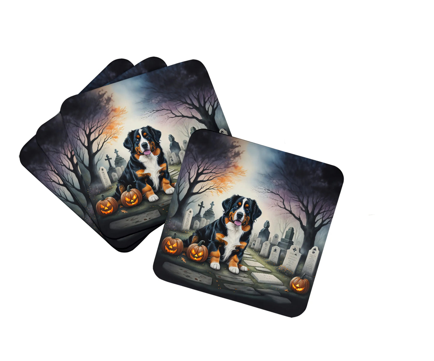 Spooky Halloween Foam Coasters - Size: 3.5 | Pack Of: 1 | Collection name: Spooky halloween