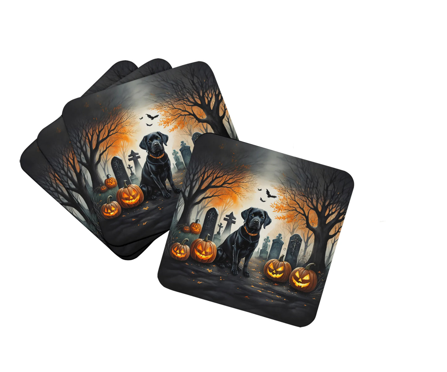 Spooky Halloween Foam Coasters - Size: 3.5 | Pack Of: 1 | Collection name: Spooky halloween