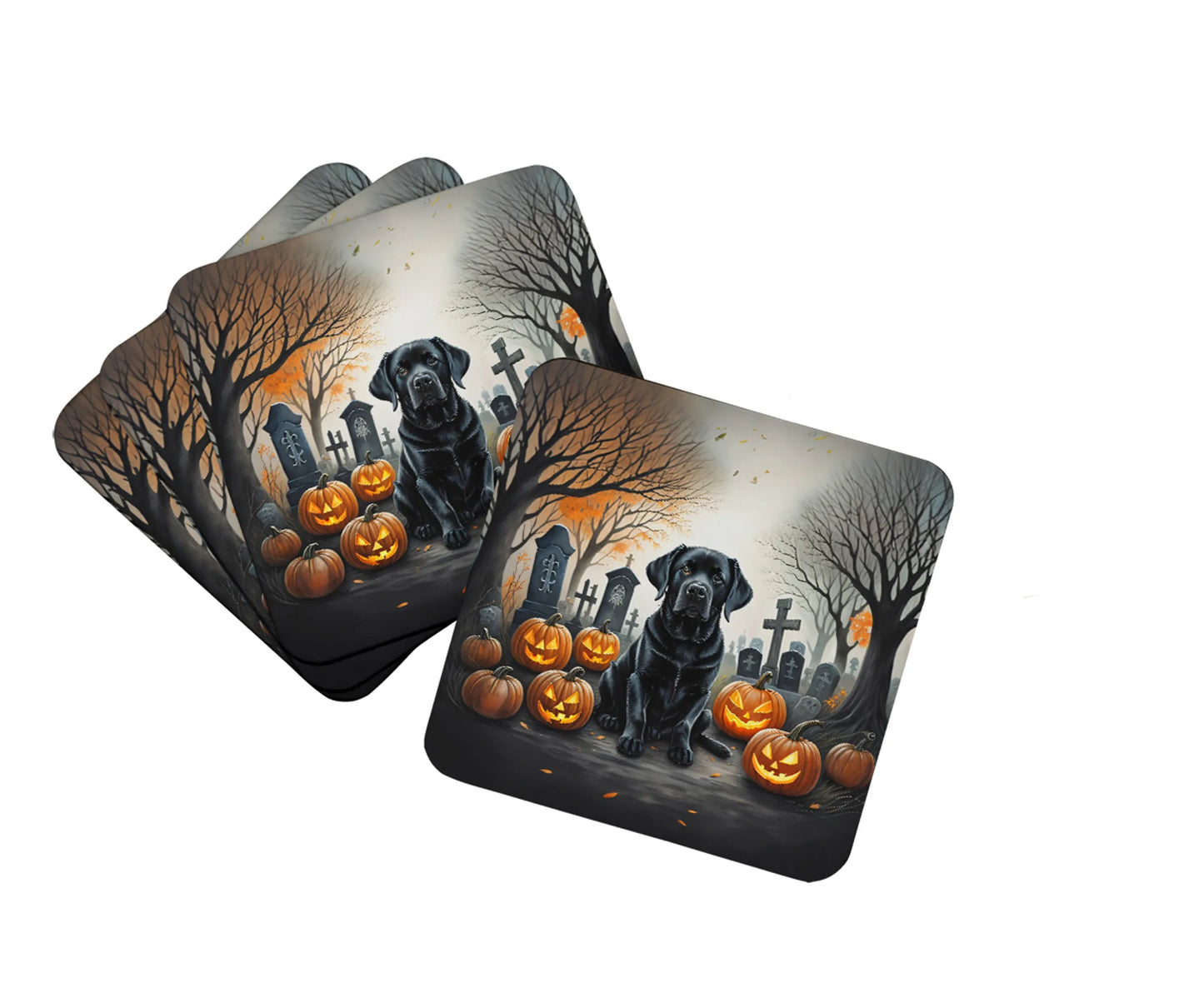 Spooky Halloween Foam Coasters - Size: 3.5 | Pack Of: 1 | Collection name: Spooky halloween