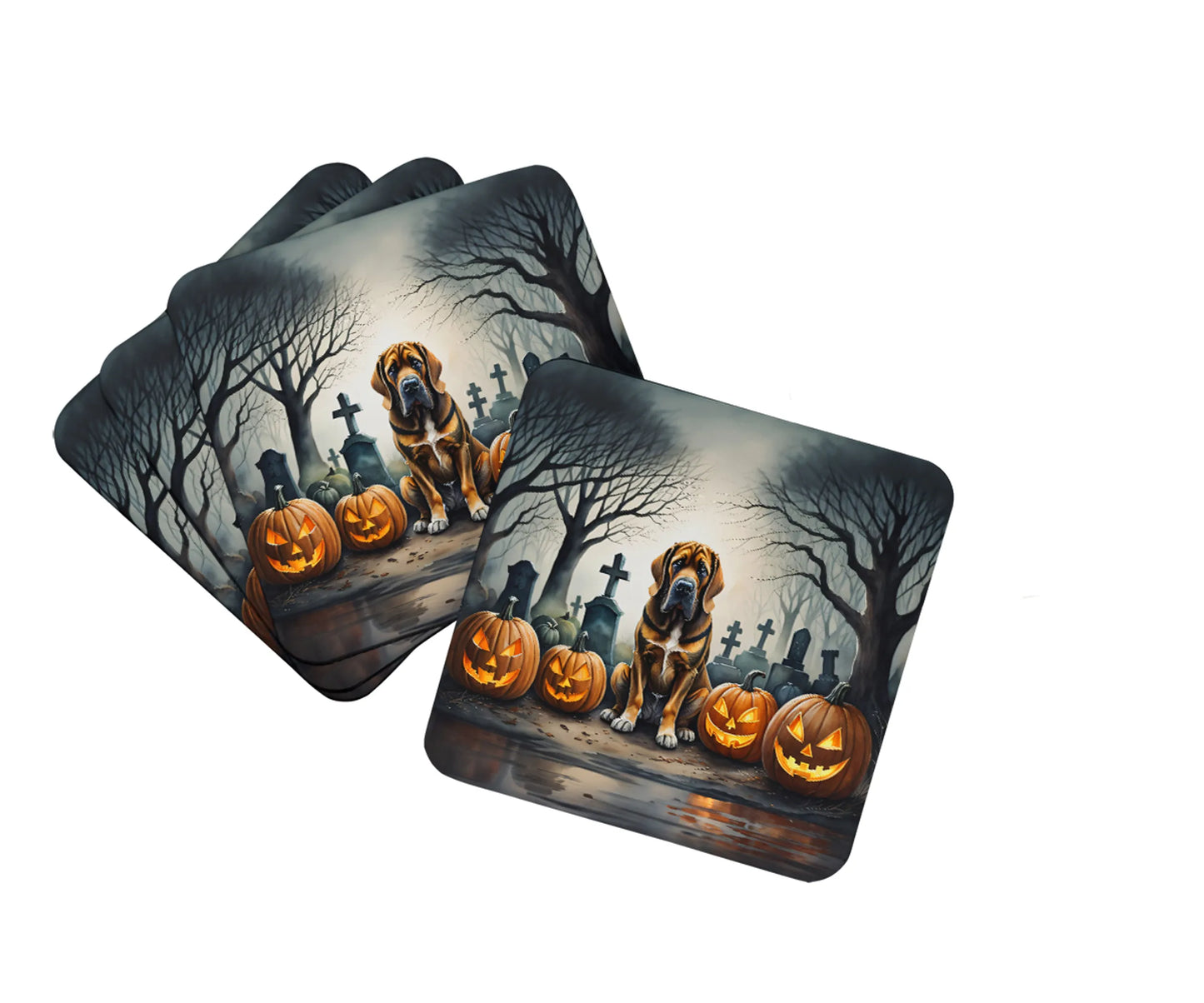 Spooky Halloween Foam Coasters - Size: 3.5 | Pack Of: 1 | Collection name: Spooky halloween