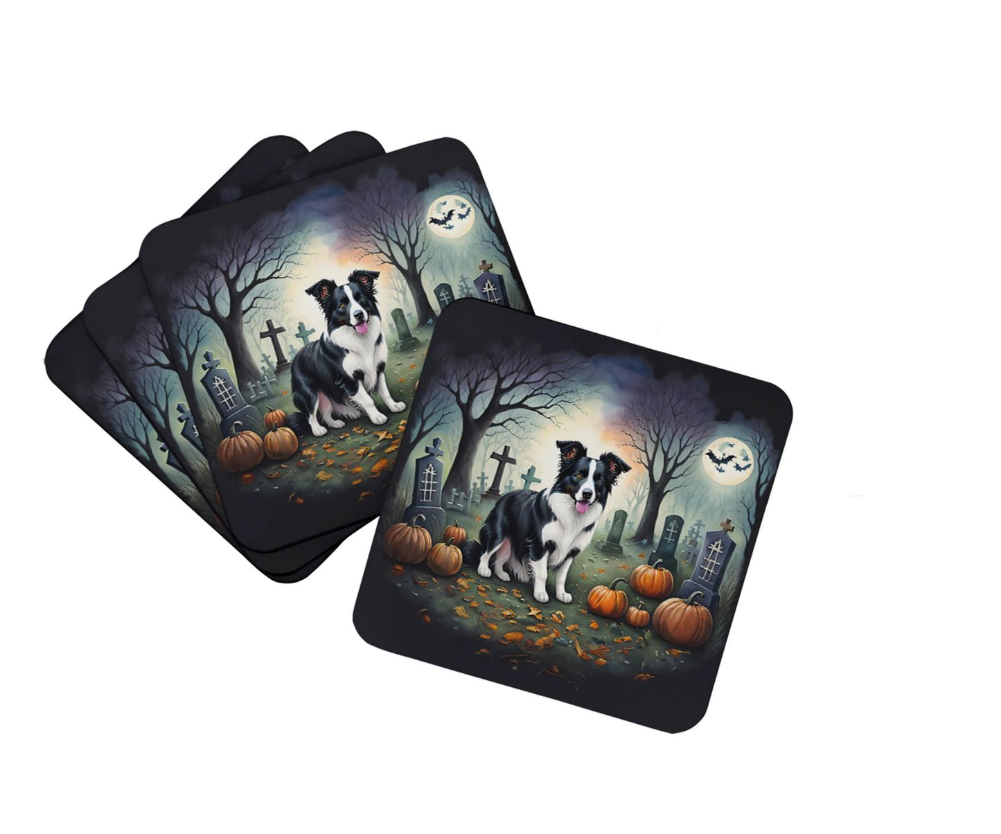 Spooky Halloween Foam Coasters - Size: 3.5 | Pack Of: 1 | Collection name: Spooky halloween