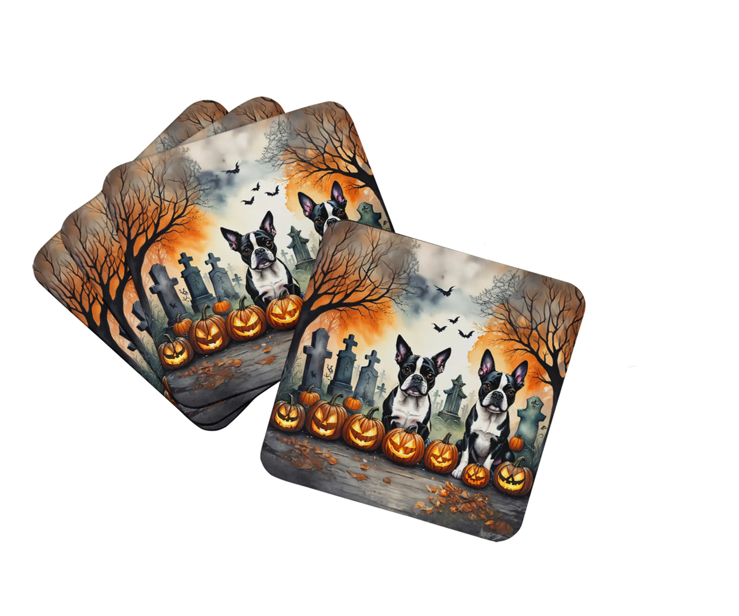 Spooky Halloween Foam Coasters - Size: 3.5 | Pack Of: 1 | Collection name: Spooky halloween
