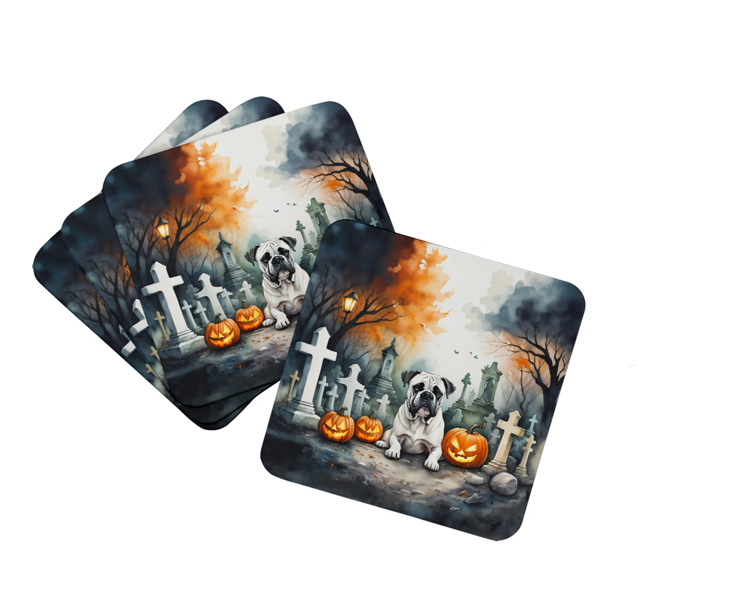 Spooky Halloween Foam Coasters - Size: 3.5 | Pack Of: 1 | Collection name: Spooky halloween