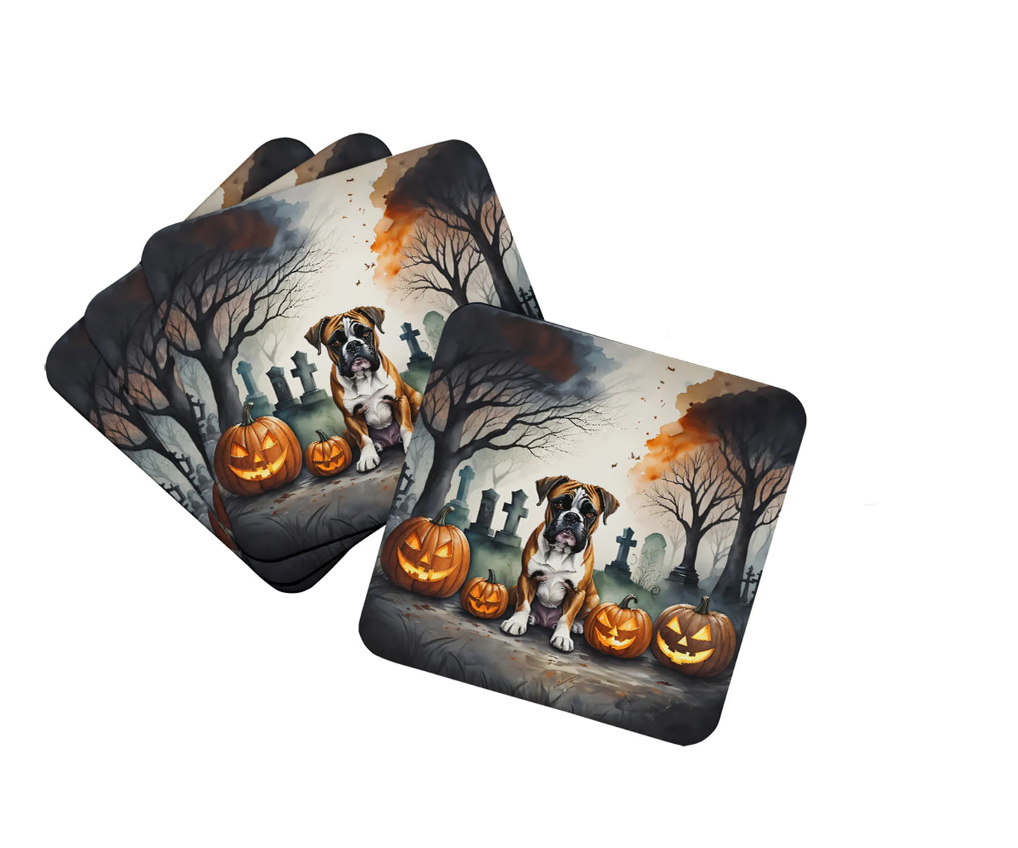 Spooky Halloween Foam Coasters - Size: 3.5 | Pack Of: 1 | Collection name: Spooky halloween