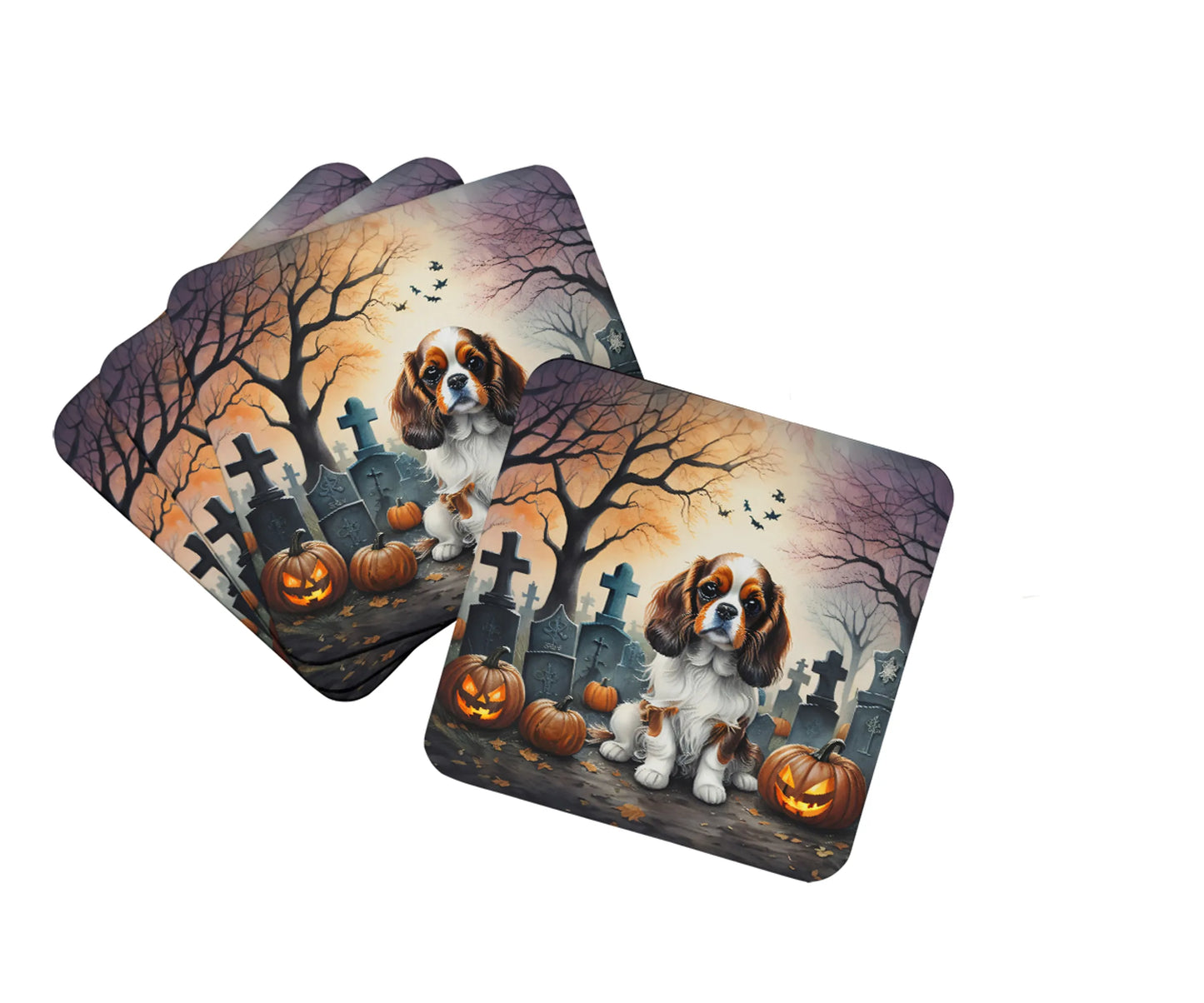 Spooky Halloween Foam Coasters - Size: 3.5 | Pack Of: 1 | Collection name: Spooky halloween