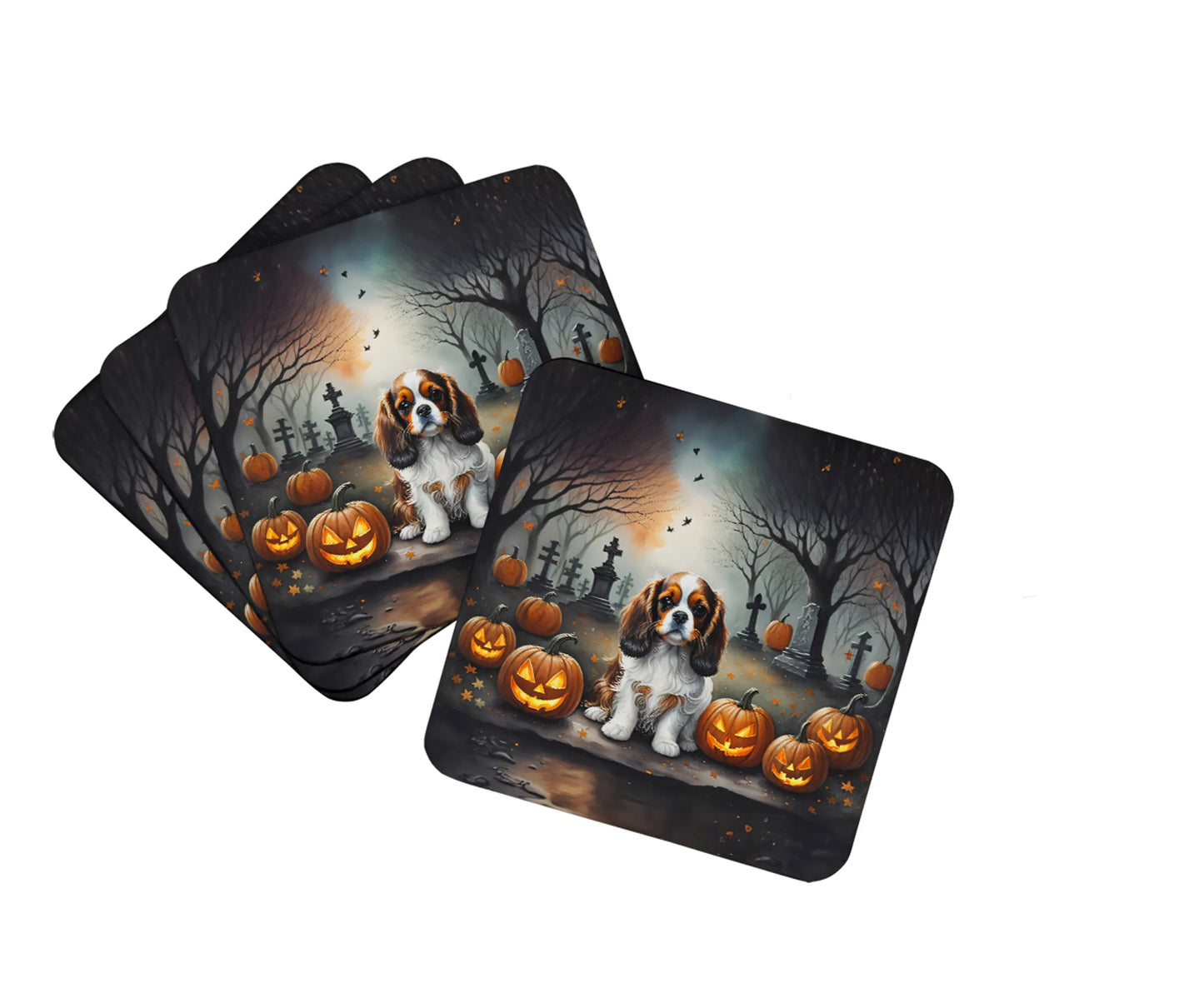 Spooky Halloween Foam Coasters - Size: 3.5 | Pack Of: 1 | Collection name: Spooky halloween