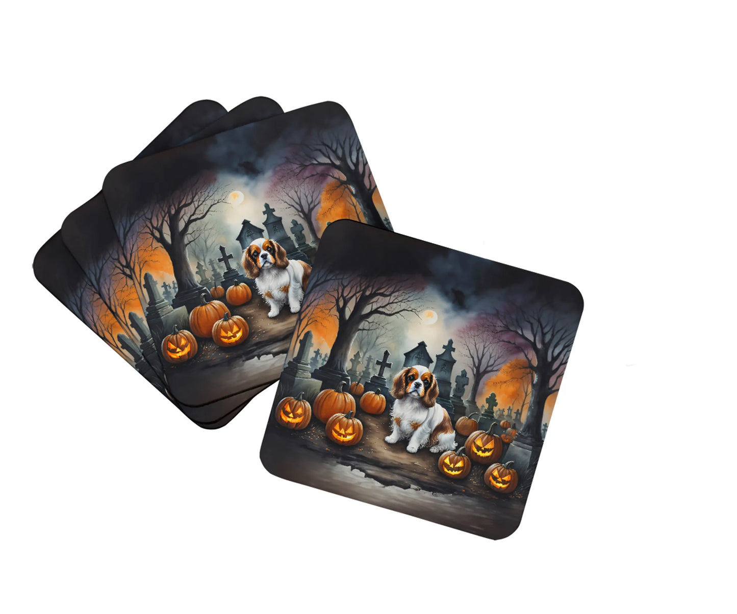 Spooky Halloween Foam Coasters - Size: 3.5 | Pack Of: 1 | Collection name: Spooky halloween