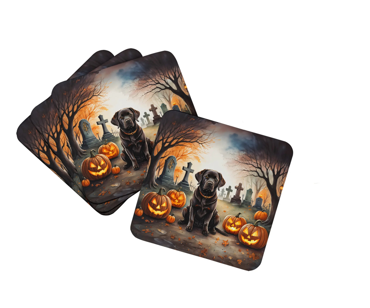 Spooky Halloween Foam Coasters - Size: 3.5 | Pack Of: 1 | Collection name: Spooky halloween